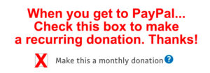 Check This Box to make a recurring donation